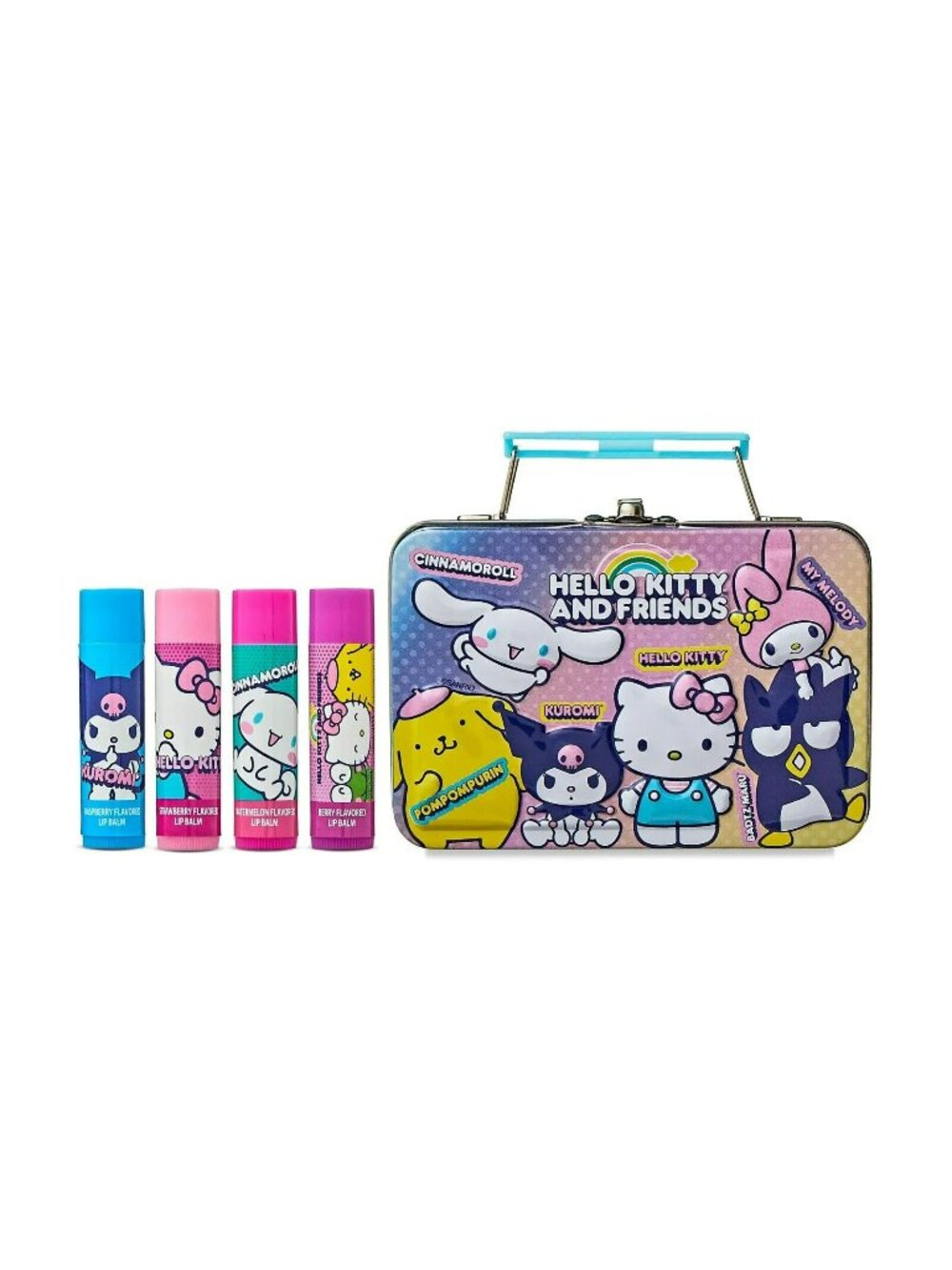 Hello Kitty And Friends Plant Based Flavored Lip Balm With Storage Tin 4 Balms